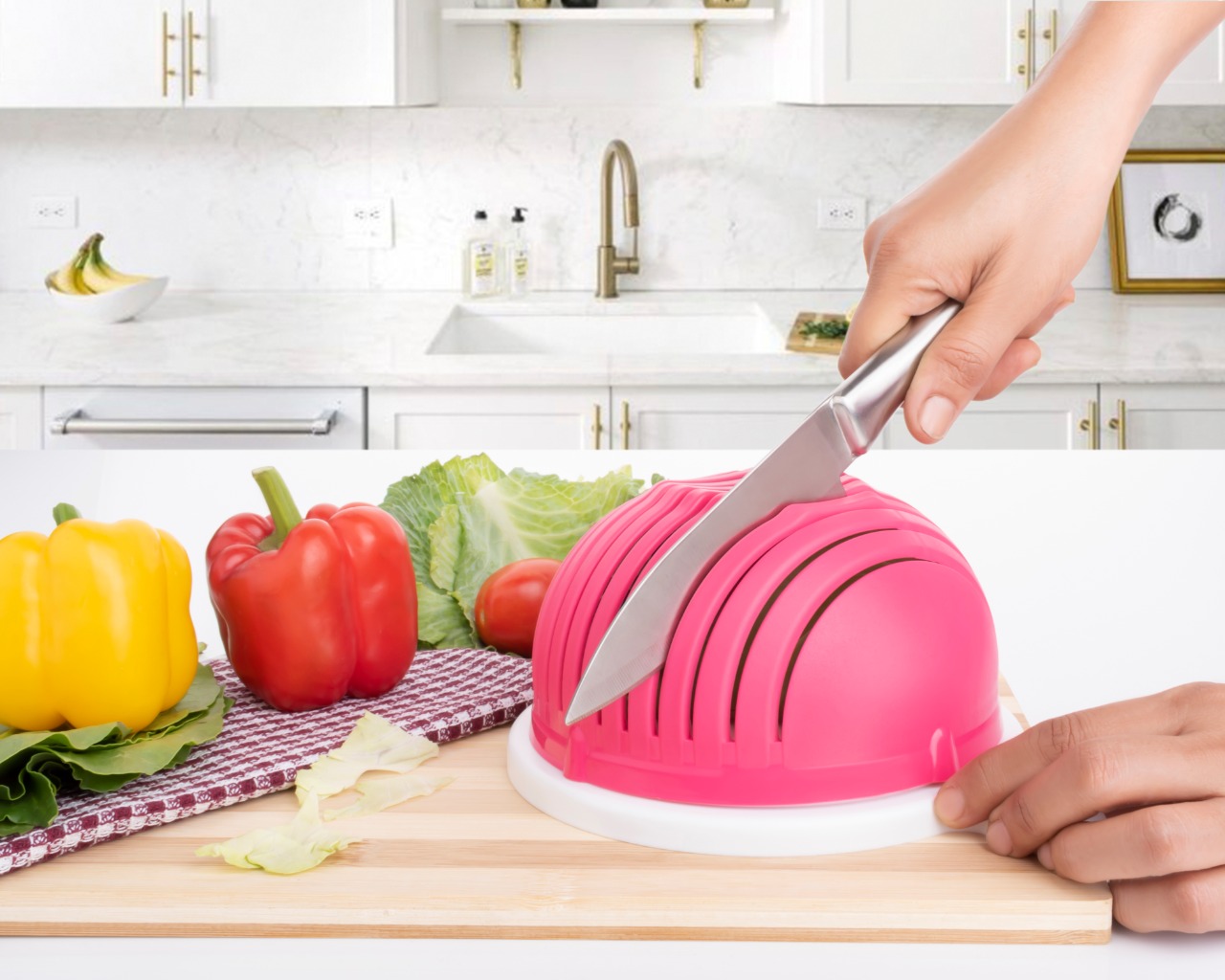 Chopper Vegetable Salad Cutter Cutting Bowl